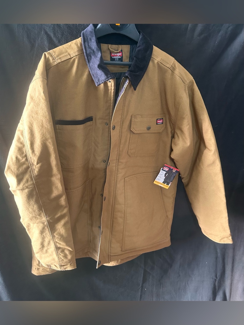 Wrangler Tan Canvas Field Jacket with Dark Brown Corduroy Collar